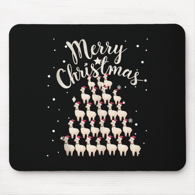 Lama Xmas Tree Llamas Christmas Tree Tank Top1  Mouse Pad (Front)