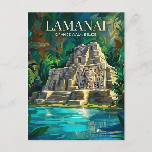 Lamanai Maya Ruins Belize Postcard (Front)