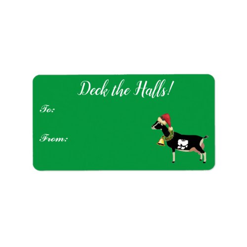 LaMancha Dairy Goat Christmas Gift Tag