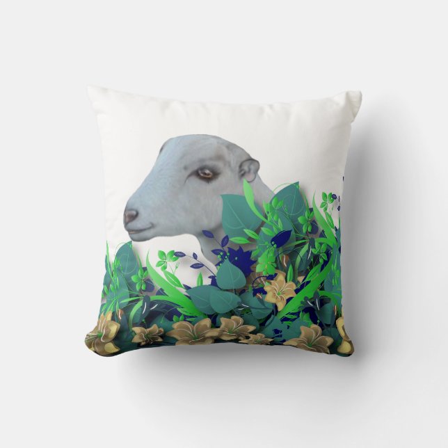 LaMancha Dairy Goat Herd Name Goat Pillow (Front)