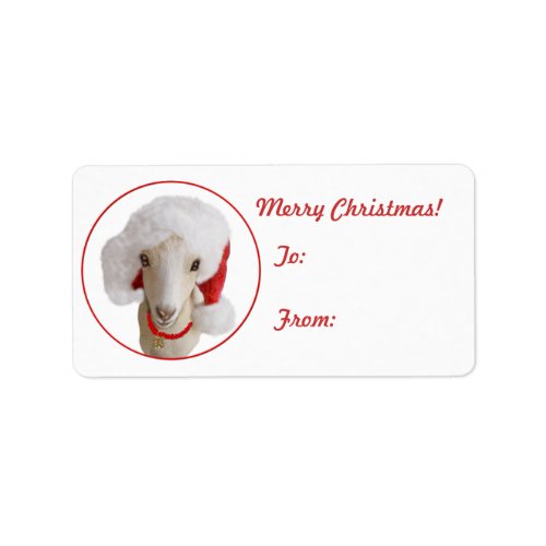 LaMancha Goat Christmas Gift Tag Sticker
