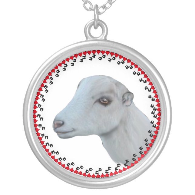 LaMancha Goat Hearts and Hooves Necklace (Front)