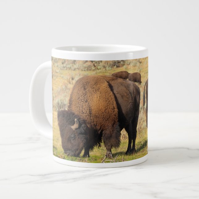 Lamar Valley Bison Yellowstone National Park Giant Coffee Mug (Front Left)