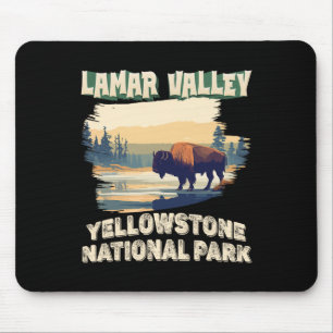 Lamar Valley Yellowstone National Park Bison Hikin Mouse Pad