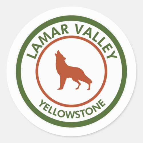 Lamar Valley Yellowstone Wolf Classic Round Sticker