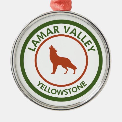 Lamar Valley Yellowstone Wolf Metal Ornament