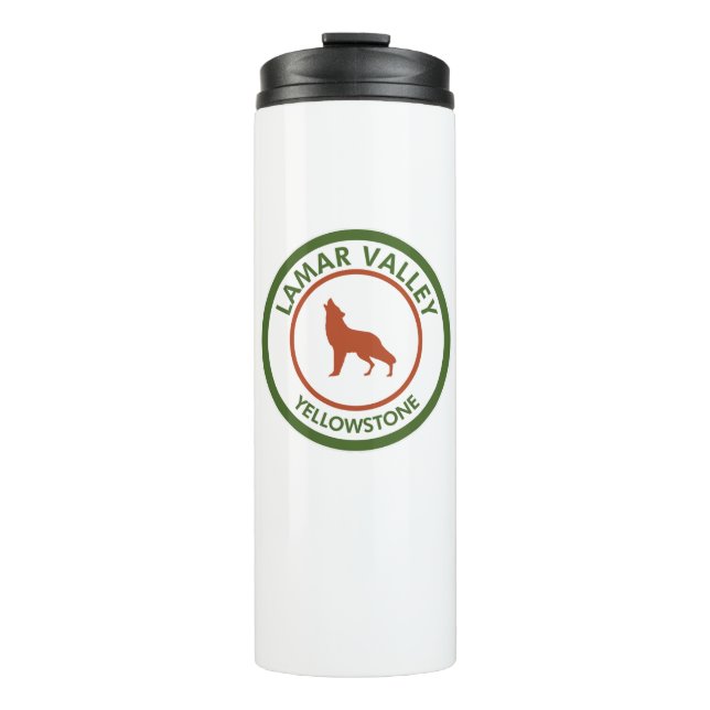 Lamar Valley Yellowstone Wolf Thermal Tumbler (Front)