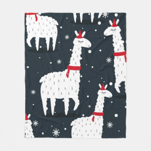 Lamas, hand drawn backdrop. Colorful seamless patt Fleece Blanket