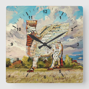 Lamassu Artwork Acrylic Wall Clock