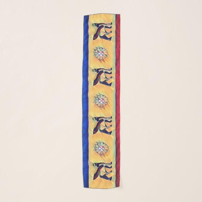 Lamassu Artwork Chiffon Scarf (Front)