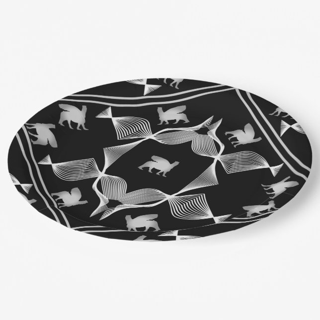 Lamassu artwork paper plates (Angled)
