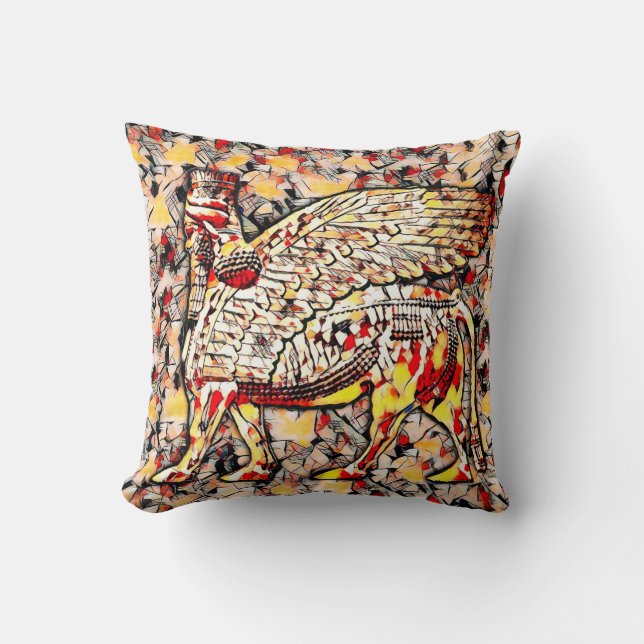 lamassu artwork throw pillow (Front)