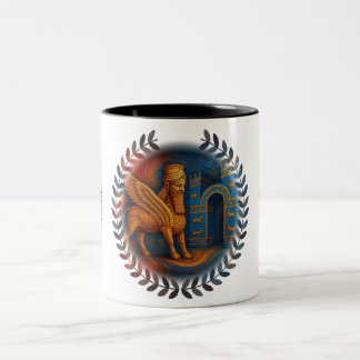 Lamassu & Ishtar gate Two-Tone Coffee Mug