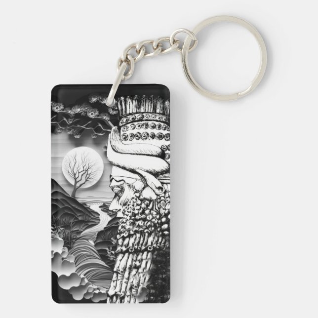 Lamassu portrait Acrylic Keychain (Back)