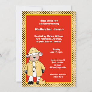 Lamb and Ducky Baby Shower Invitation