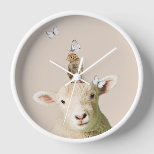 Lamb and frog clock