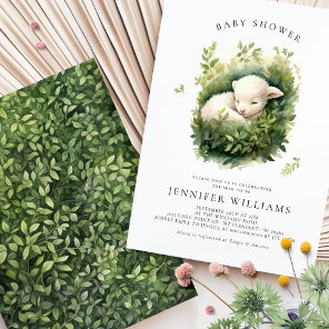 Lamb Baby Shower Gender Neutral Invitations