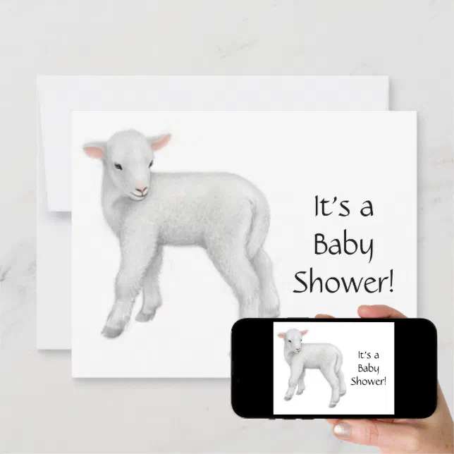 Lamb Baby Shower Invitation Zazzle