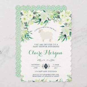 Lamb Baby Shower Invitation