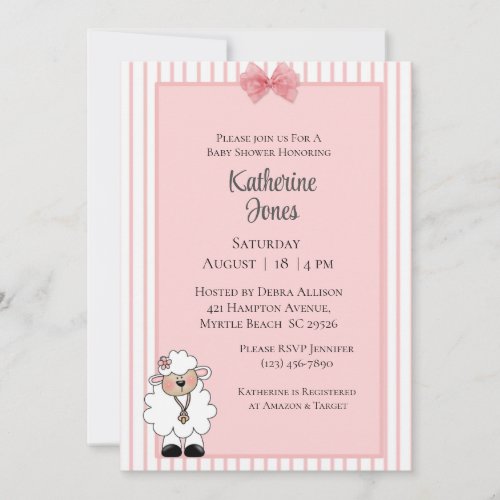Lamb Baby Shower Invitations