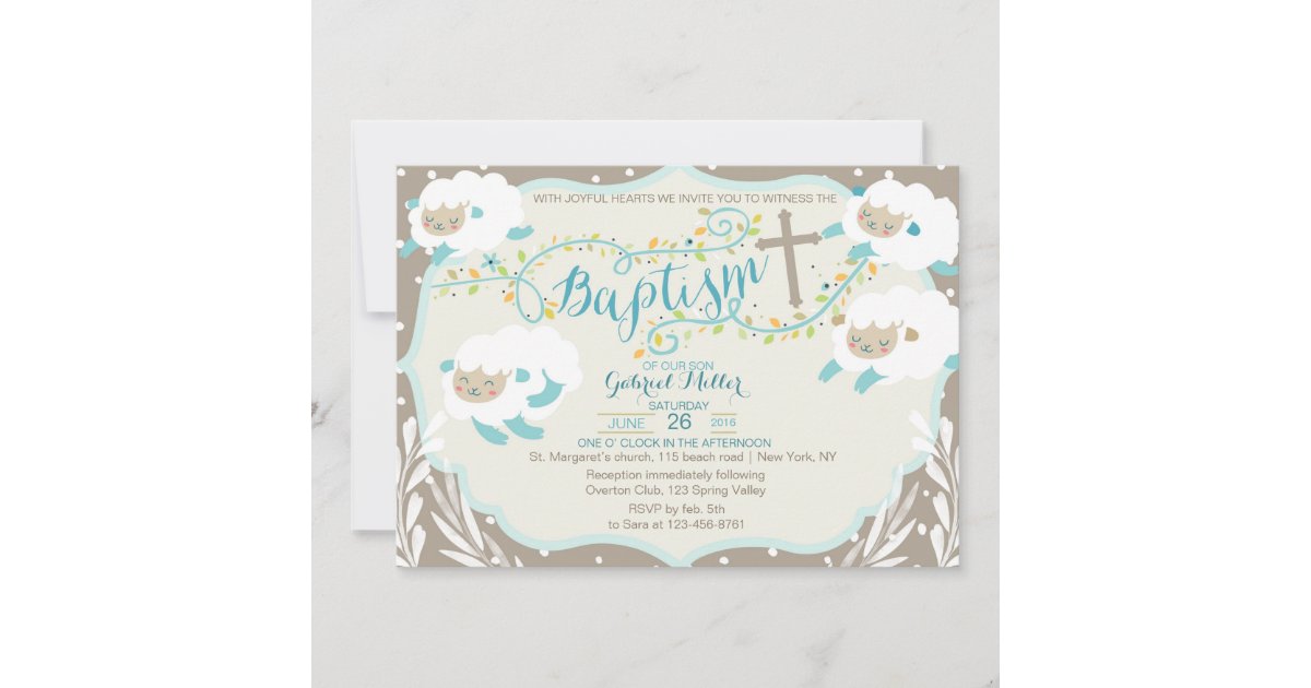 Lamb Baptism Invitation | Zazzle