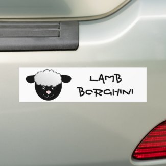 Lamb Borghini funny Sheep Pun Bumper Sticker