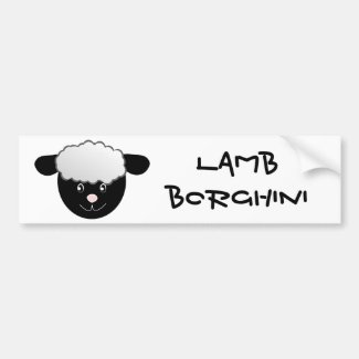 Lamb Borghini funny Sheep Pun Bumper Sticker