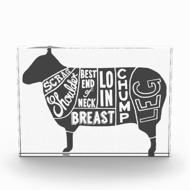 Lamb Butcher Chart Acrylic Award (Front)