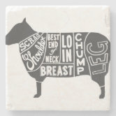 Pig Butcher Chart Stone Coaster