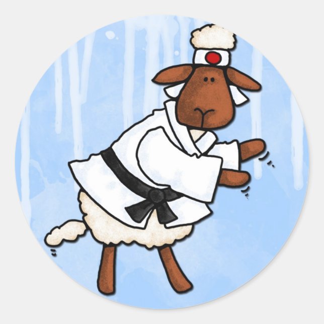lamb chop classic round sticker (Front)