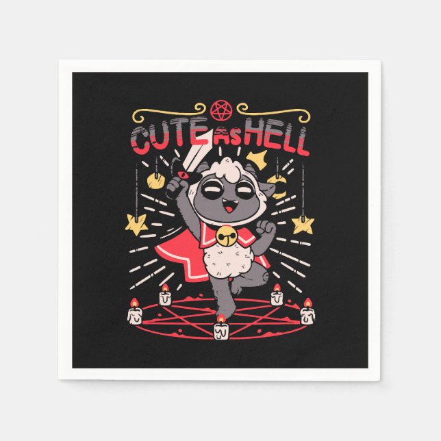 Lamb Cute as Hell Napkins (Front)