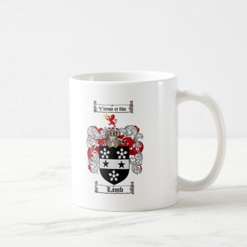 LAMB FAMILY CREST _  LAMB COAT OF ARMS COFFEE MUG