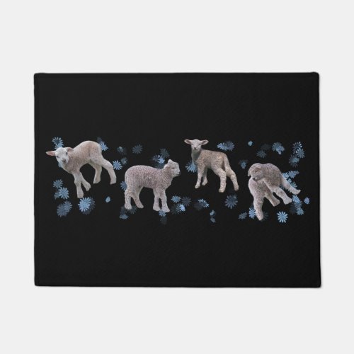 Lamb Frenzy Door Mat Black