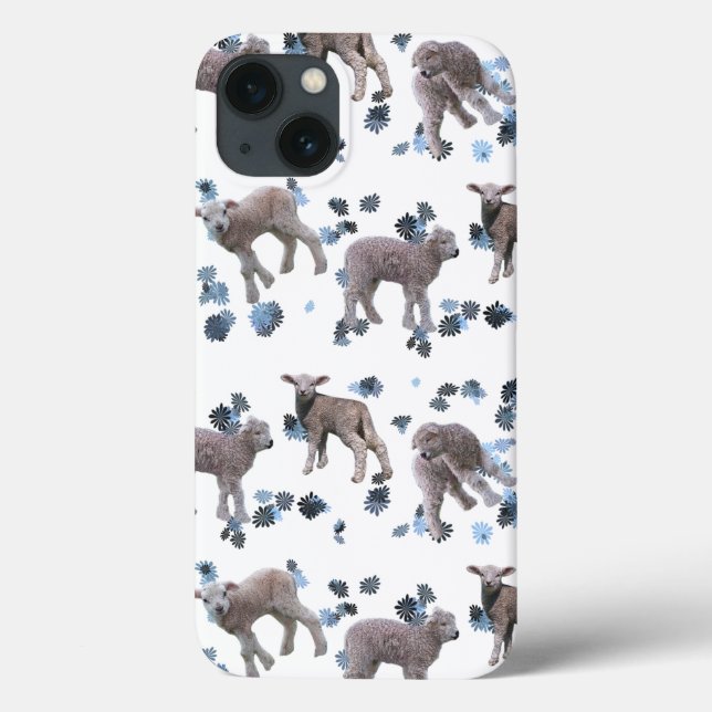 Lamb Frenzy iPhone 13 Case (choose colour) (Back)