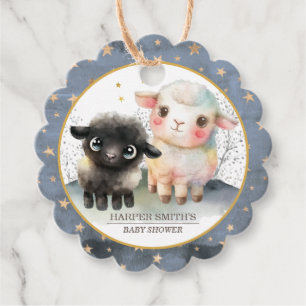 Lamb Gender Neutral Baby Shower Favor Tags