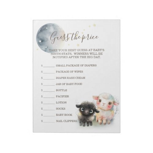 Lamb Gender Neutral Baby Shower Notepad