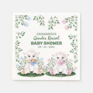 Lamb Gender Reveal Baby Shower Napkins