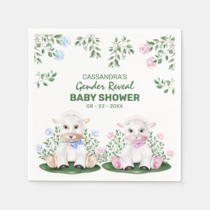 Lamb Gender Reveal Baby Shower Napkins