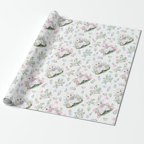 Lamb Gender Reveal Baby Shower Wrapping Paper