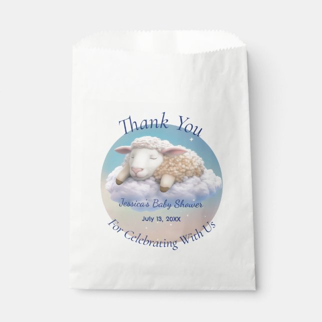 Lamb In The Clouds Baby Shower Favor Bag (Front)