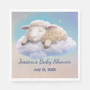 Lamb In The Clouds Baby Shower Napkins