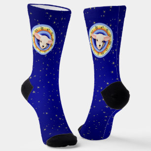 Lamb in Zodiac Wheel Socks