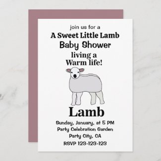 Lamb Living A Warm Life Funny Lamb Baby Shower
