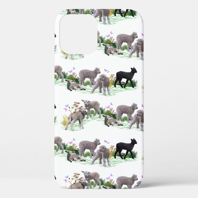 Lamb Meadow iPhone 12 Case (Back)
