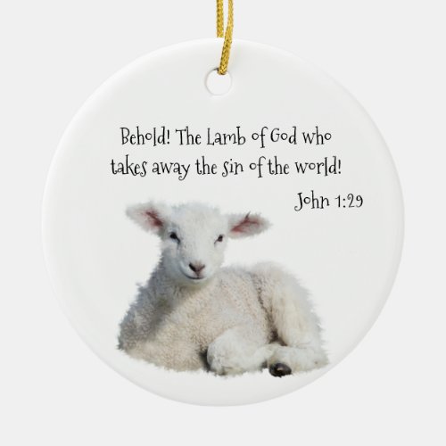 Lamb of God  Acrylic Print Ceramic Ornament