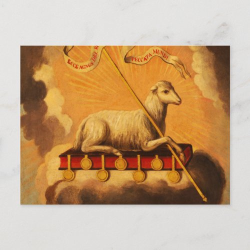 Lamb of God Agnus Dei by Jose Campeche y Jordan Postcard