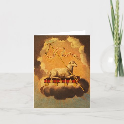 Lamb of God Agnus Dei by Jose Campeche y Jordan Thank You Card