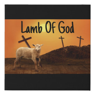Lamb Of God Biblical Cross Canvas Wall Art
