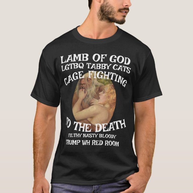 LAMB OF GOD CAGE FIGHTING BABY TUXEDO CATS T-Shirt (Front)