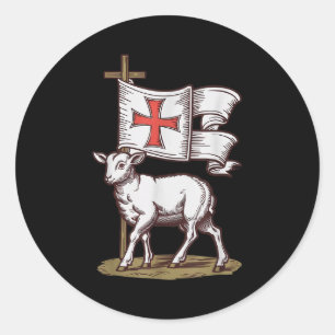 Lamb Of God Christian Symbol Of Faith Victory Agnu Classic Round Sticker